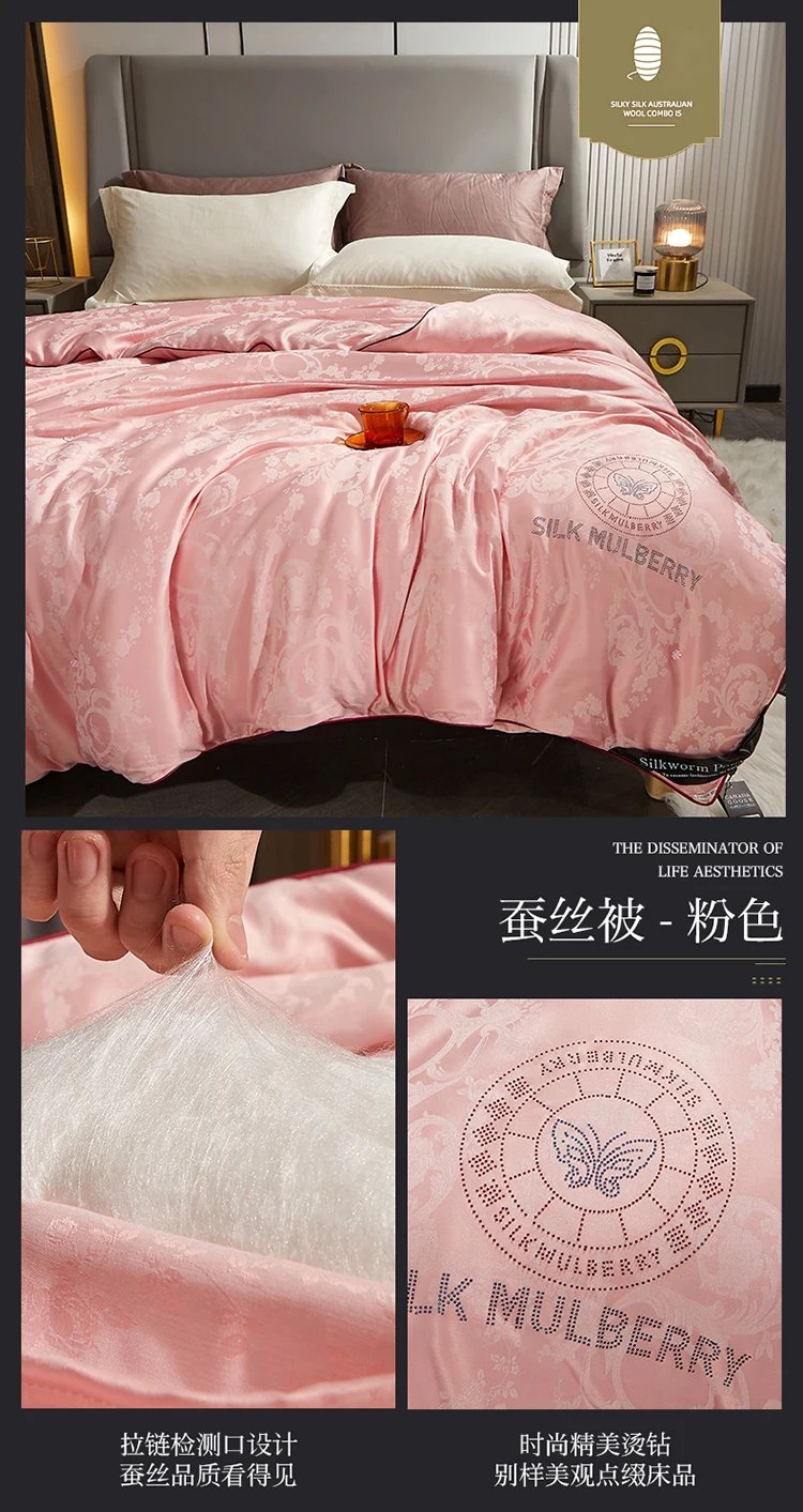 100% Mulberry silk with warm  thickened quilt core 5kg winter comforter cotton cover spring autumn home quilt luxury blanket
