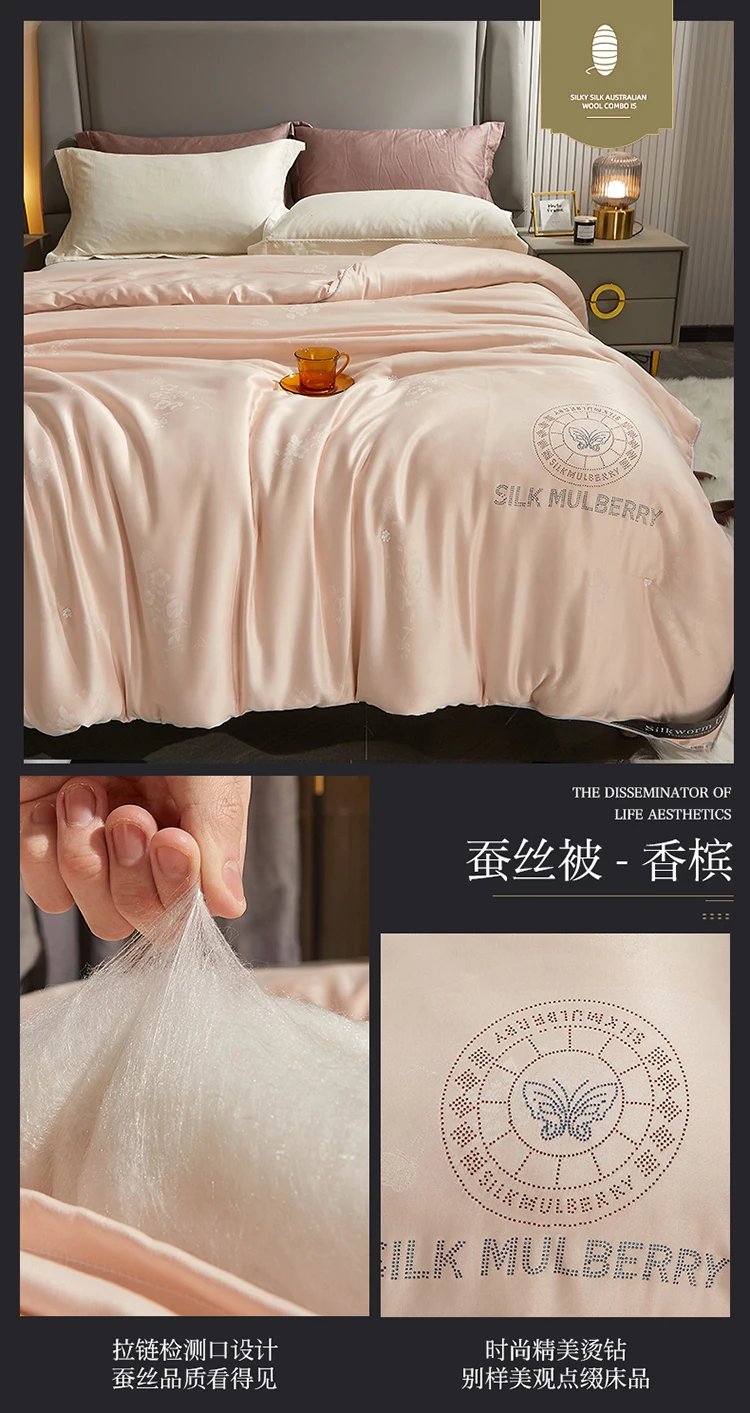 100% Mulberry silk with warm  thickened quilt core 5kg winter comforter cotton cover spring autumn home quilt luxury blanket
