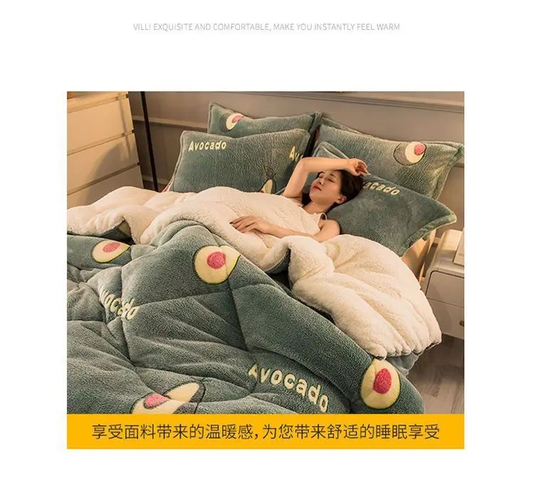 Warm Lamb Velvet Comforter Winter Duvet Quilt Double Winter Duvet Double-sided Duvet Core Snowflake Velvet Blanket