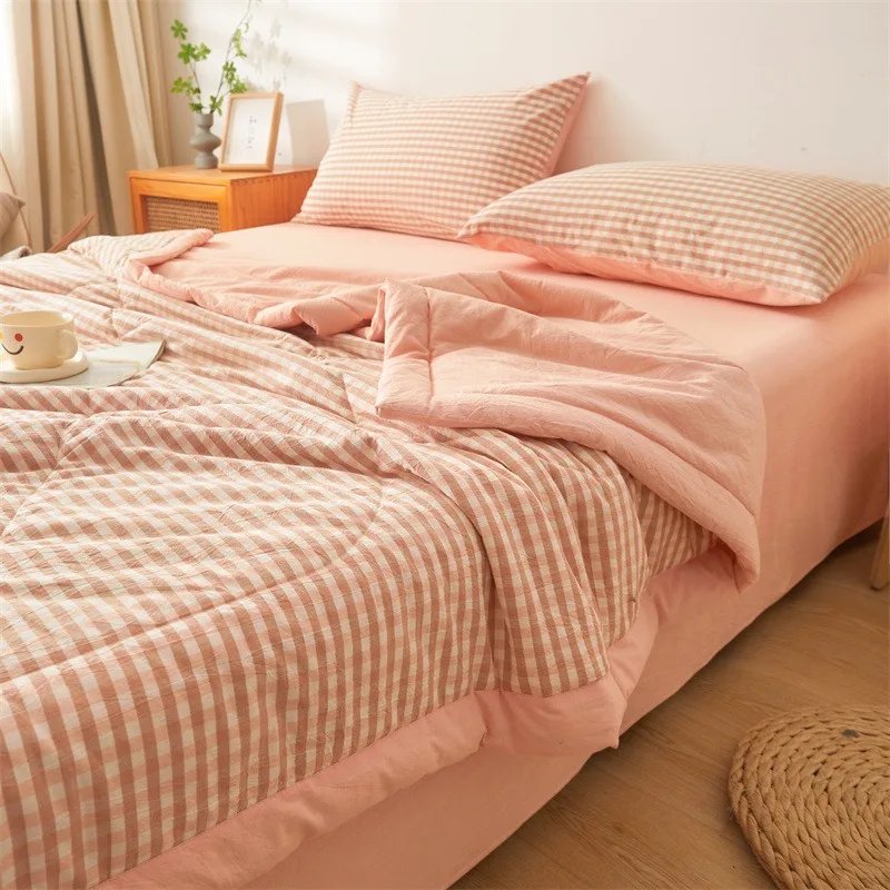 Washed Cotton Air Conditioning Washed Cotton Cover Blanket  Double Cooling Quilt Core Double-Sided Extra Large Quilt  침대