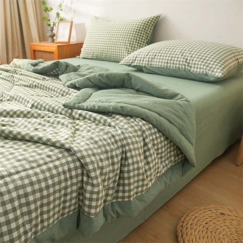 Washed Cotton Air Conditioning Washed Cotton Cover Blanket  Double Cooling Quilt Core Double-Sided Extra Large Quilt  침대