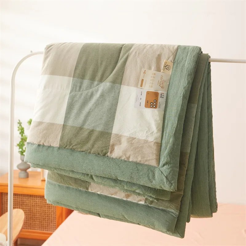 Washed Cotton Air Conditioning Washed Cotton Cover Blanket  Double Cooling Quilt Core Double-Sided Extra Large Quilt  침대