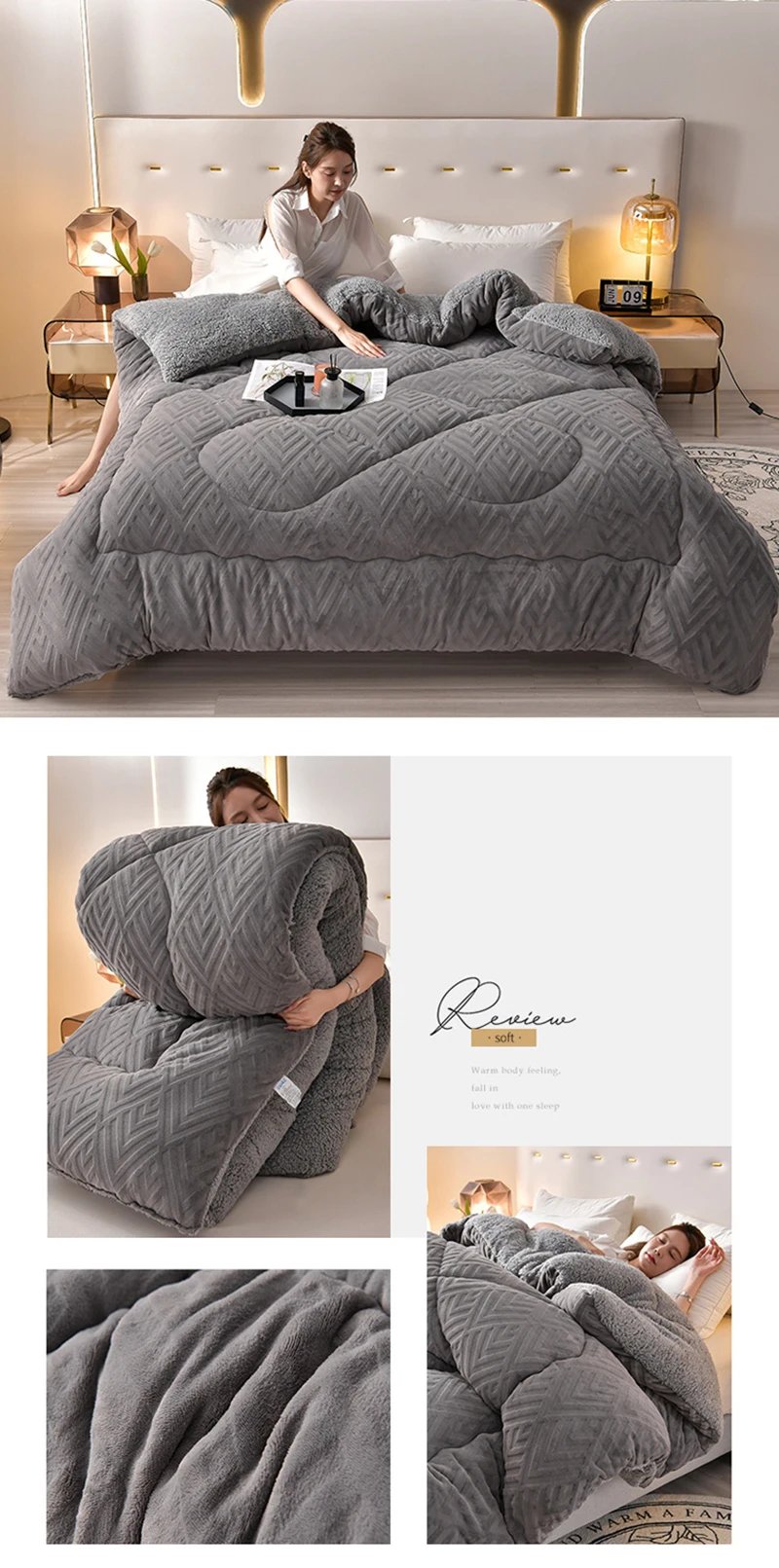 Super Warm Lamb Cashmere Quilt Winter Blanket Velvet Fabric Quilts Thickened Comforter Core Queen Full Size Weighted Blankets Super Warm Lamb Cashmere Quilt Winter Blanket Velvet Fabric Quilts Thickened Comforter Core Queen Full Size Weighted Blankets