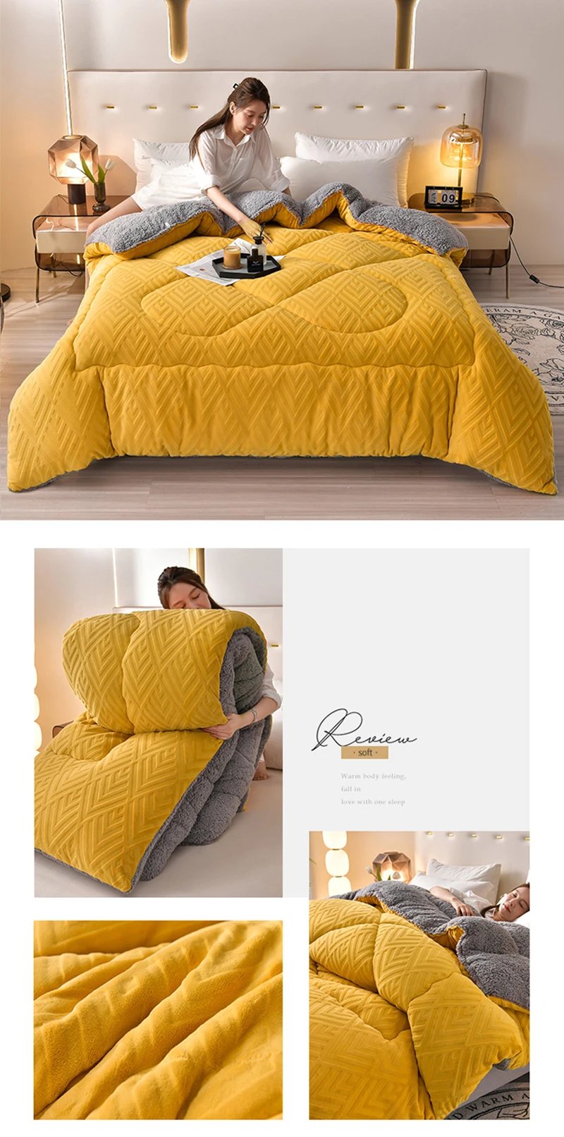 Super Warm Lamb Cashmere Quilt Winter Blanket Velvet Fabric Quilts Thickened Comforter Core Queen Full Size Weighted Blankets Super Warm Lamb Cashmere Quilt Winter Blanket Velvet Fabric Quilts Thickened Comforter Core Queen Full Size Weighted Blankets