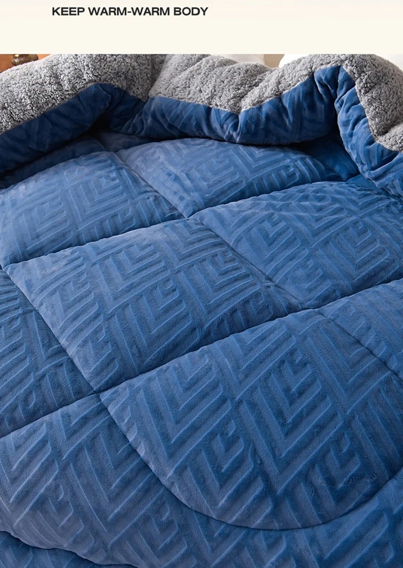 Super Warm Lamb Cashmere Quilt Winter Blanket Velvet Fabric Quilts Thickened Comforter Core Queen Full Size Weighted Blankets Super Warm Lamb Cashmere Quilt Winter Blanket Velvet Fabric Quilts Thickened Comforter Core Queen Full Size Weighted Blankets