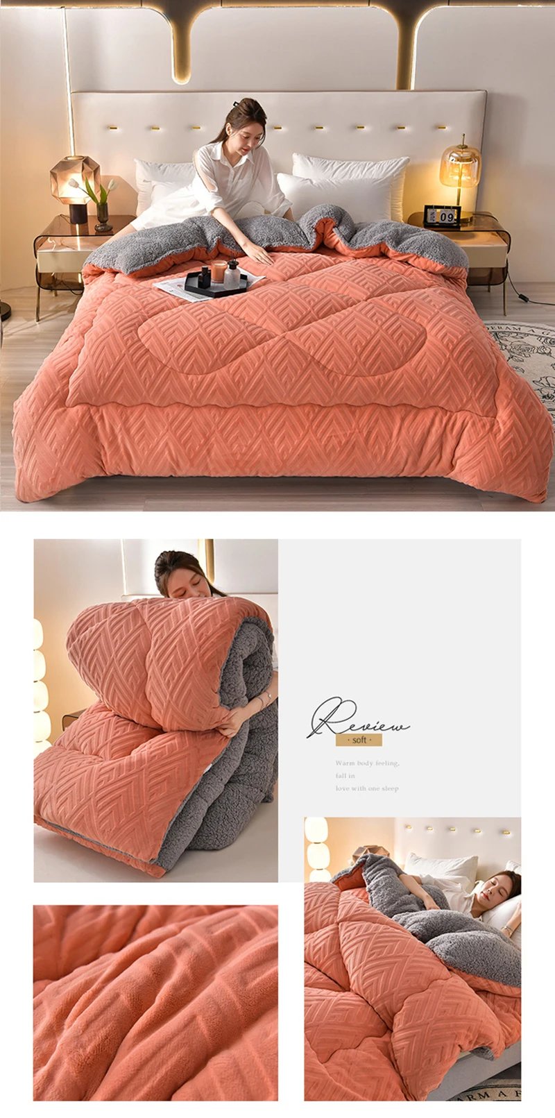 Super Warm Lamb Cashmere Quilt Winter Blanket Velvet Fabric Quilts Thickened Comforter Core Queen Full Size Weighted Blankets Super Warm Lamb Cashmere Quilt Winter Blanket Velvet Fabric Quilts Thickened Comforter Core Queen Full Size Weighted Blankets