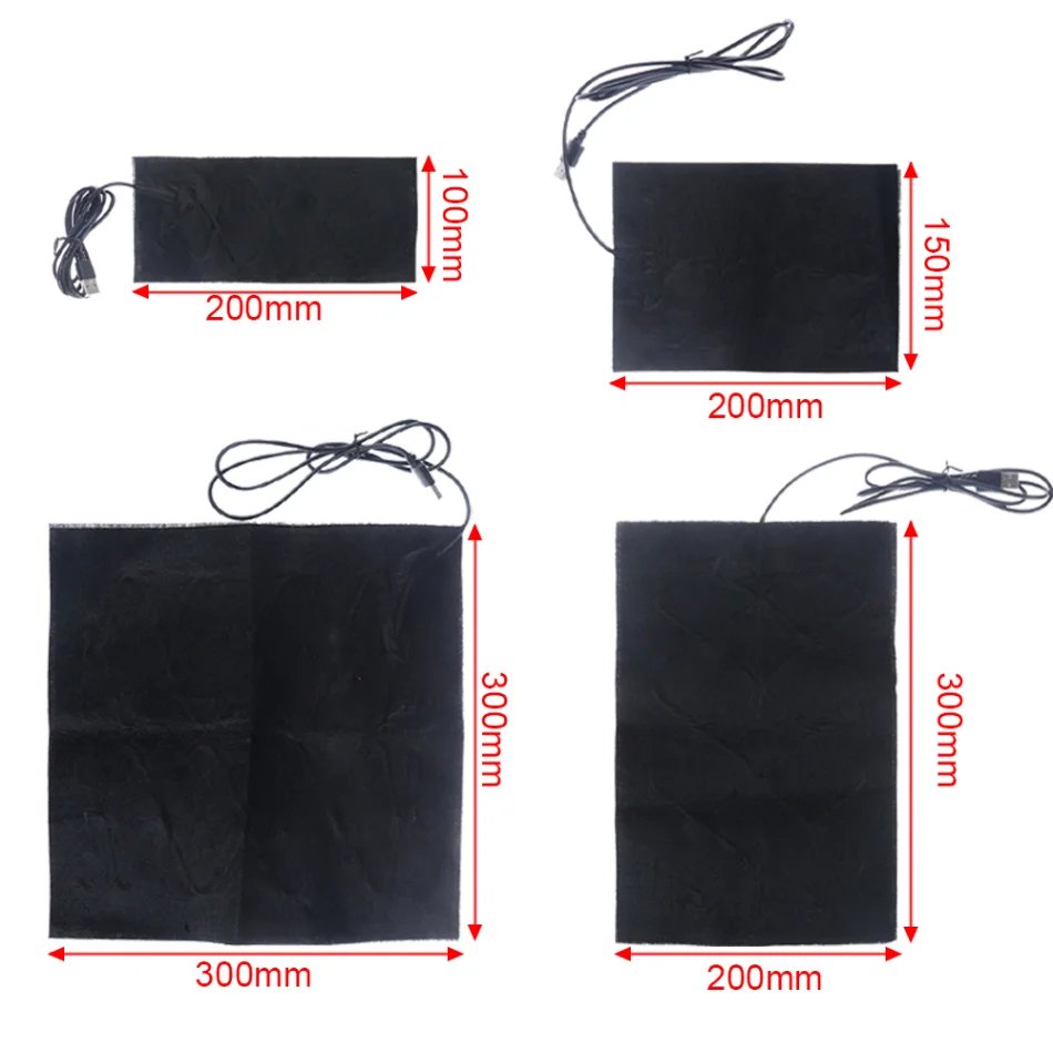 5V USB Warm Paste Pad Carbon Fiber Heating Pad Body Warmer Fast-Heating Heating Film Electric Winter Infrared Fever Heat Mat