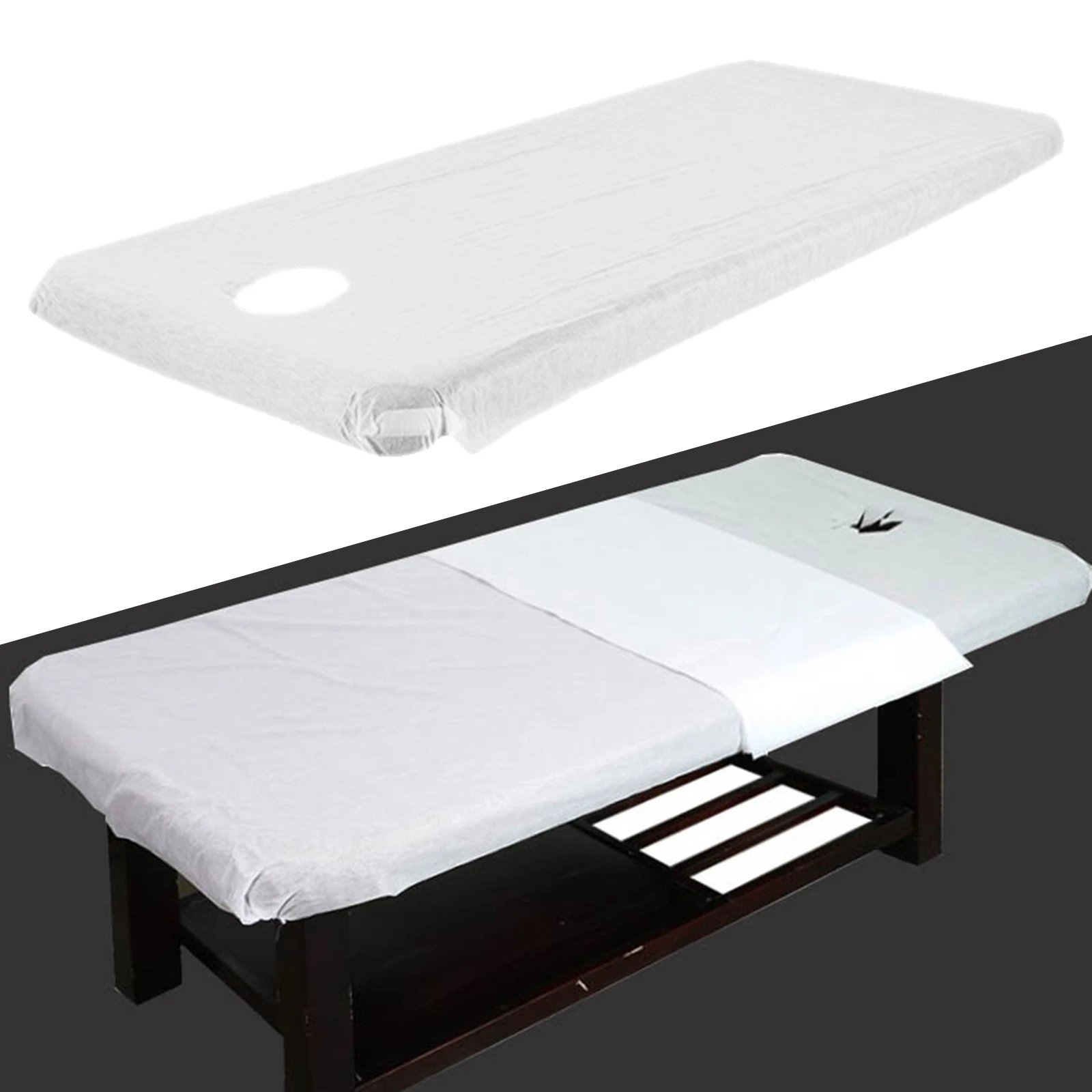 10pcs 110x215cm Disposable Sheets Table Cover For Business Trip Massage Bed Non-woven Spa Solid Salon Travel Tattoo Breathable