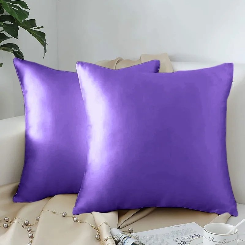 1pc Pillowcase Super Soft Imitated Satin Silk Pillowcase with Zipper for Hair and Skin  Breathable Both Sides Silk Pillow Case