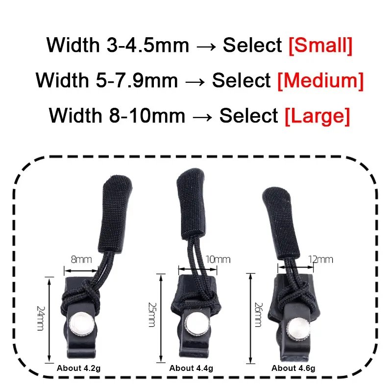 5PCS//20PCS Universal Zipper Repair Kit Quick Instant Detachable Zipper Head for Jacket Bags Coat Replacement Zipper Slider Pull