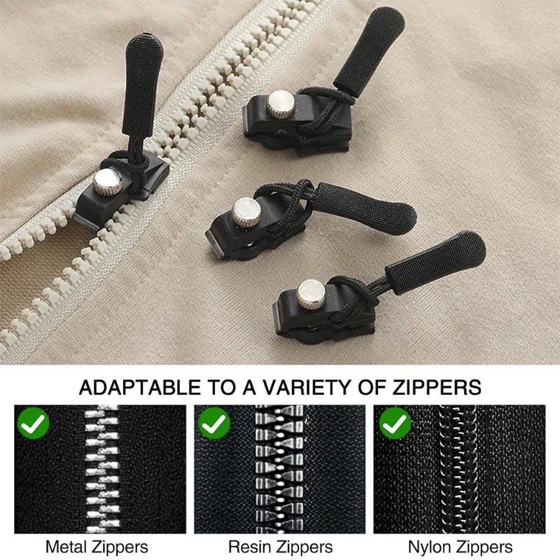 5PCS//20PCS Universal Zipper Repair Kit Quick Instant Detachable Zipper Head for Jacket Bags Coat Replacement Zipper Slider Pull