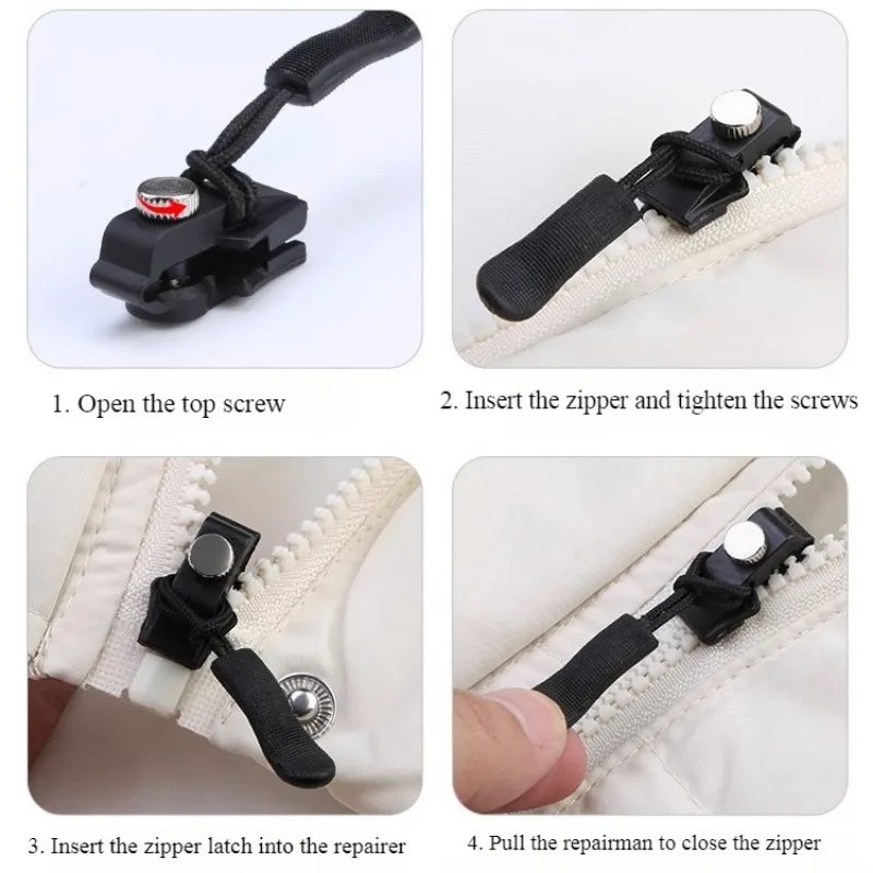 5PCS//20PCS Universal Zipper Repair Kit Quick Instant Detachable Zipper Head for Jacket Bags Coat Replacement Zipper Slider Pull