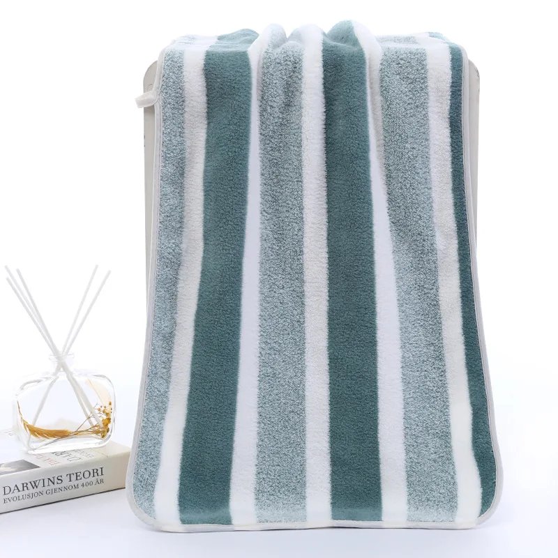 1 pcs Striped Face Towel 35x75cm For Bathroom Or Soft And Absorbent Quick-Drying Experience Microfiber Bath Towel 70x140cm