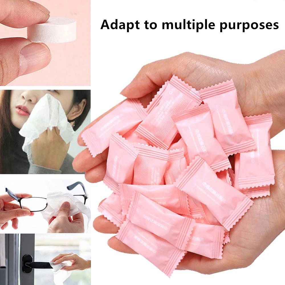 20/50PCS Mini Compressed Towel Disposable Capsules Towels Magic Face Care Tablet Outdoor Travel Cloth Wipes Paper Tissue