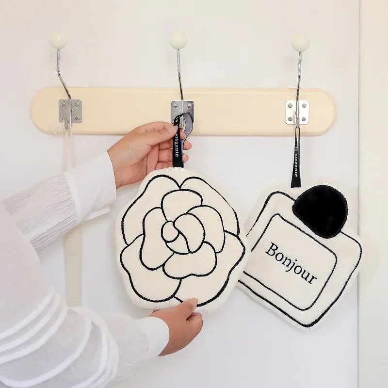 NEW Double-thickness Hand Towel Home Convenient Hanging Quick-drying Absorbent Hand Towel Kitchen and Bathroom Foot Mat