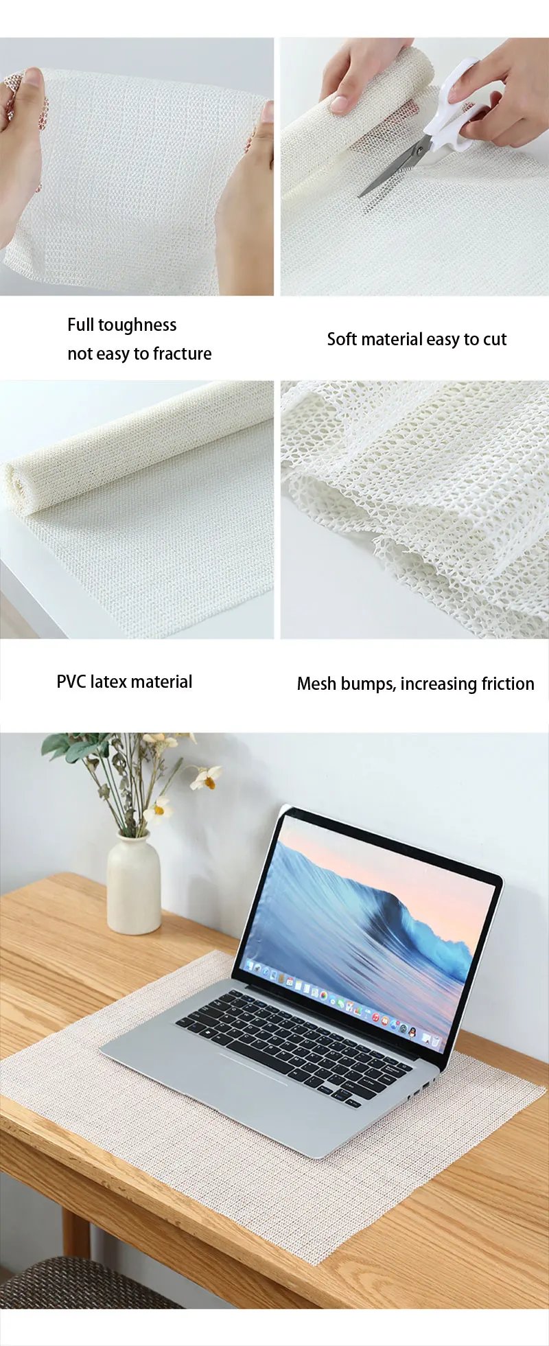 PVC Foaming Non Slip Mat Mattress Sofa Mat Antiskid Net Cloth Household  Carpet Yoga Mat Anti-skid Fixing Base Fabric