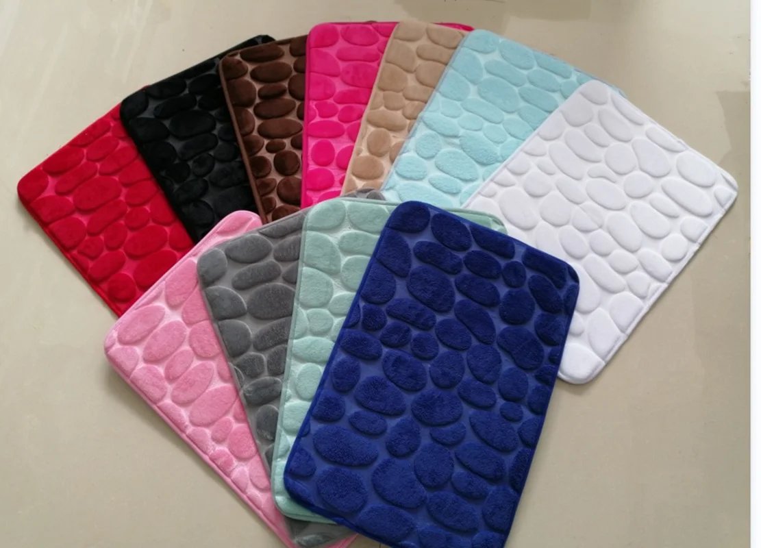 Cobblestone Embossed Bathroom Bath Mat Coral Fleece Non-slip Carpet In Bathtub Floor Rug Shower Room Doormat Memory Foam Pad Cobblestone Embossed Bathroom Bath Mat Coral Fleece Non-slip Carpet In Bathtub Floor Rug Shower Room Doormat Memory Foam Pad