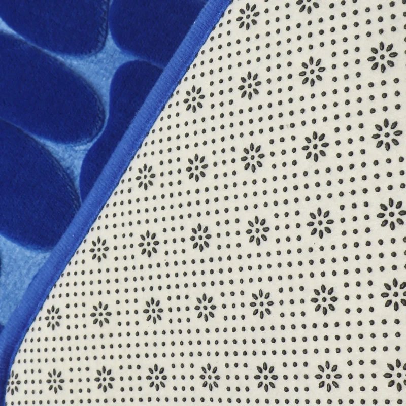 Cobblestone L-Shaped Bathroom Corner Mat Durable Water Absorption Low-Profile Floor Foot Mat Soft Non-slip Bath Mat Bathroom Rug