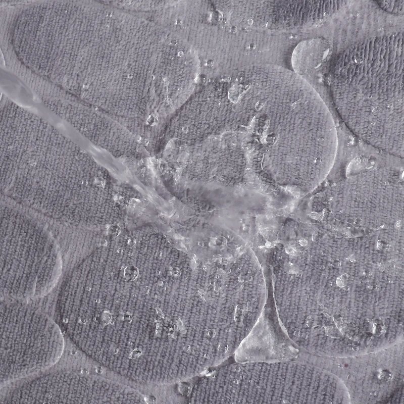 Cobblestone L-Shaped Bathroom Corner Mat Durable Water Absorption Low-Profile Floor Foot Mat Soft Non-slip Bath Mat Bathroom Rug