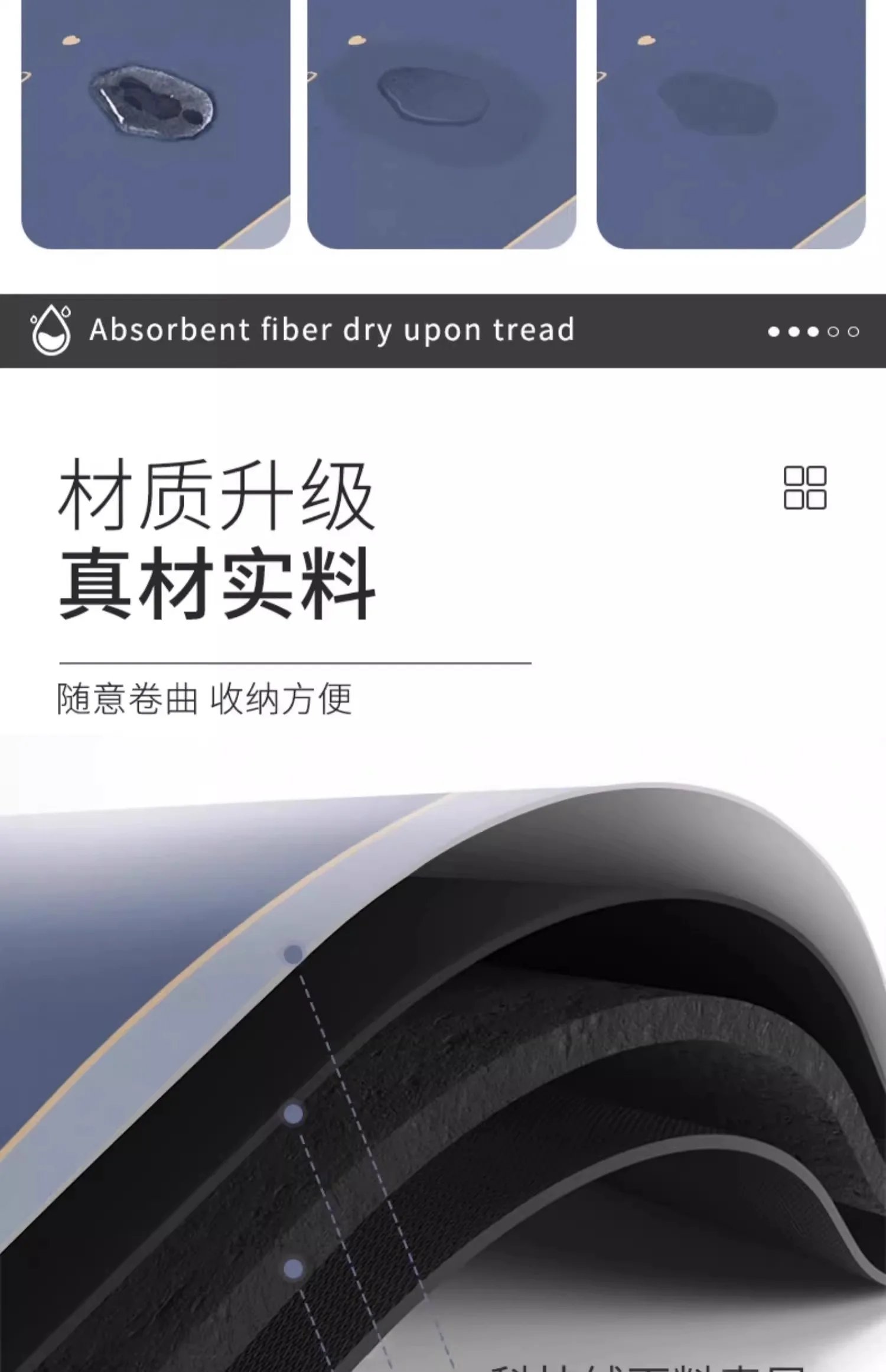 Super Absorbent Bathroom Rug Bath Mat Floor Foot Mats Quick Dry Non-Slip Shower Pad Toilet Carpet Washable