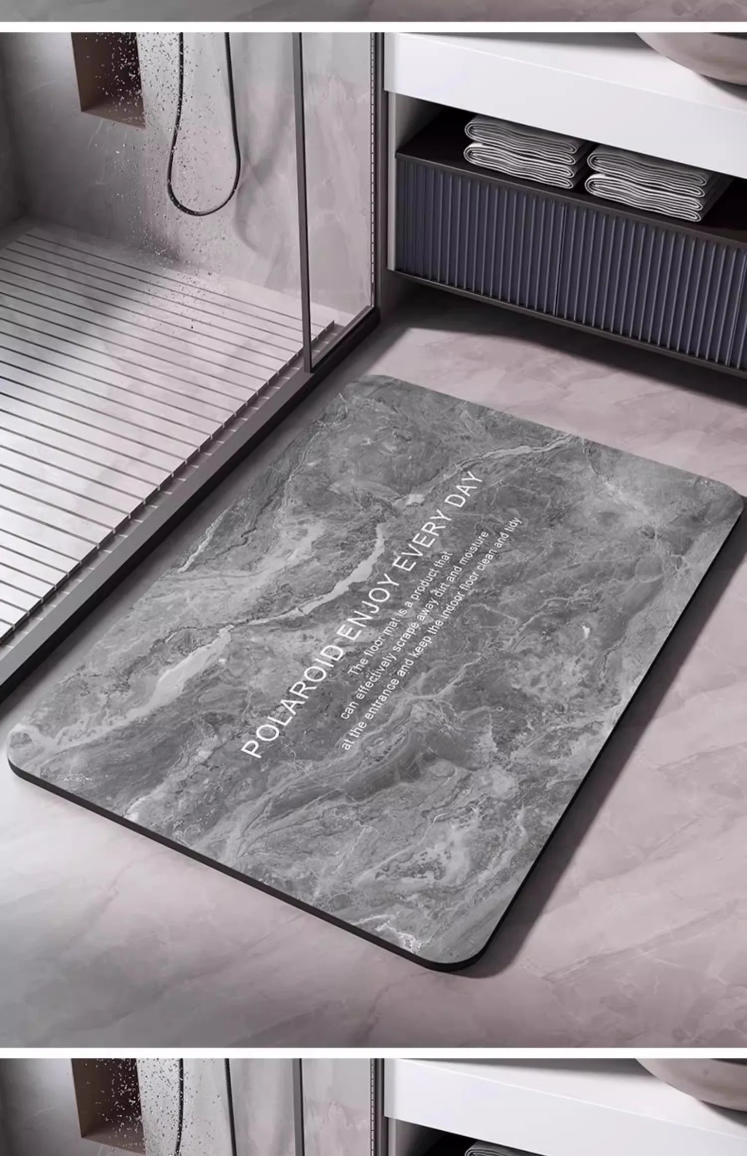 Super Absorbent Bathroom Rug Bath Mat Floor Foot Mats Quick Dry Non-Slip Shower Pad Toilet Carpet Washable