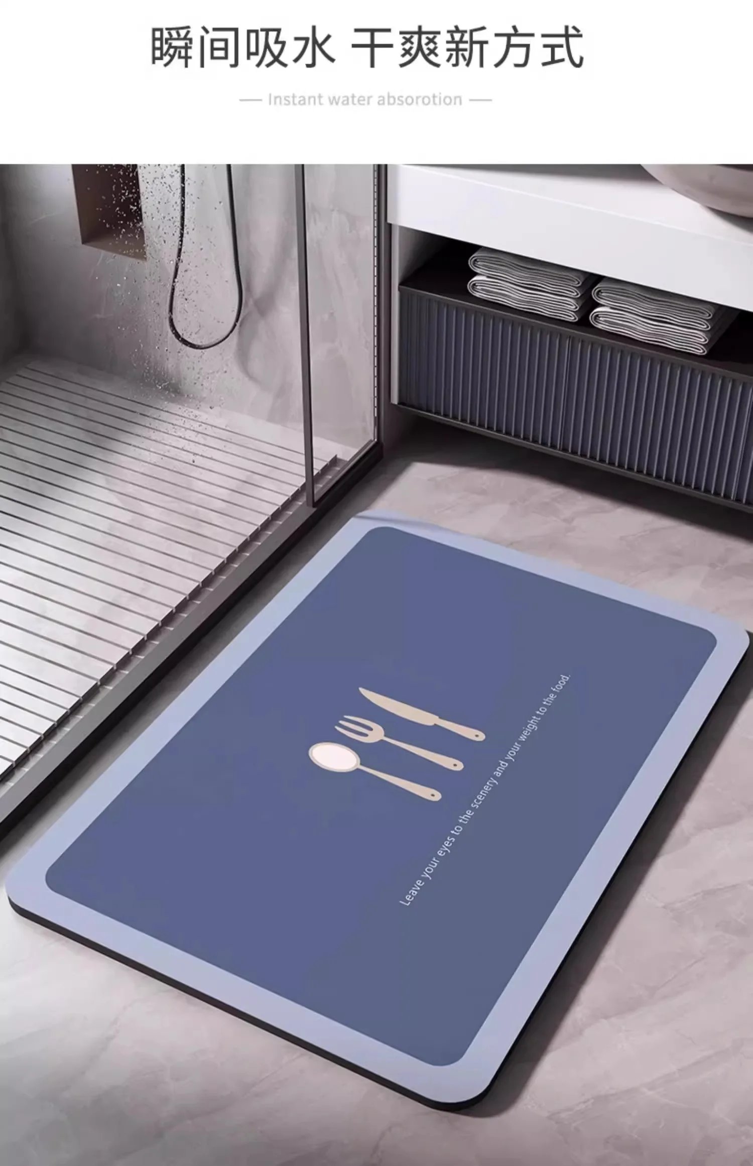 Super Absorbent Bathroom Rug Bath Mat Floor Foot Mats Quick Dry Non-Slip Shower Pad Toilet Carpet Washable