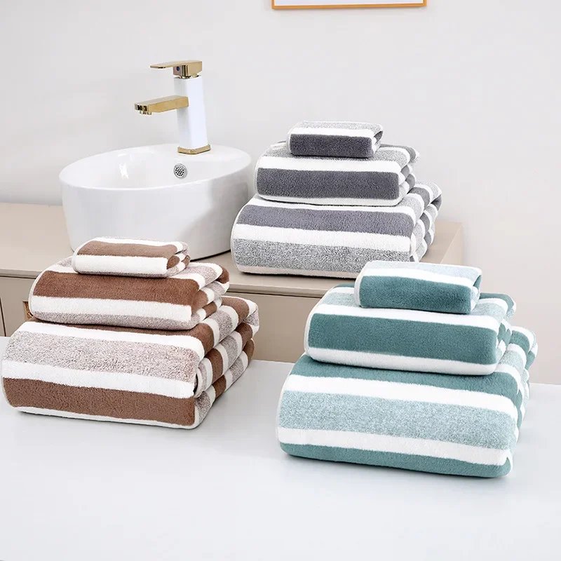Coral velvet wide strip towel bath towel for home adult thickened towel absorbent soft face towel bath towel