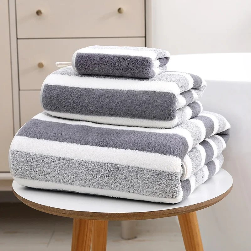 Coral velvet wide strip towel bath towel for home adult thickened towel absorbent soft face towel bath towel
