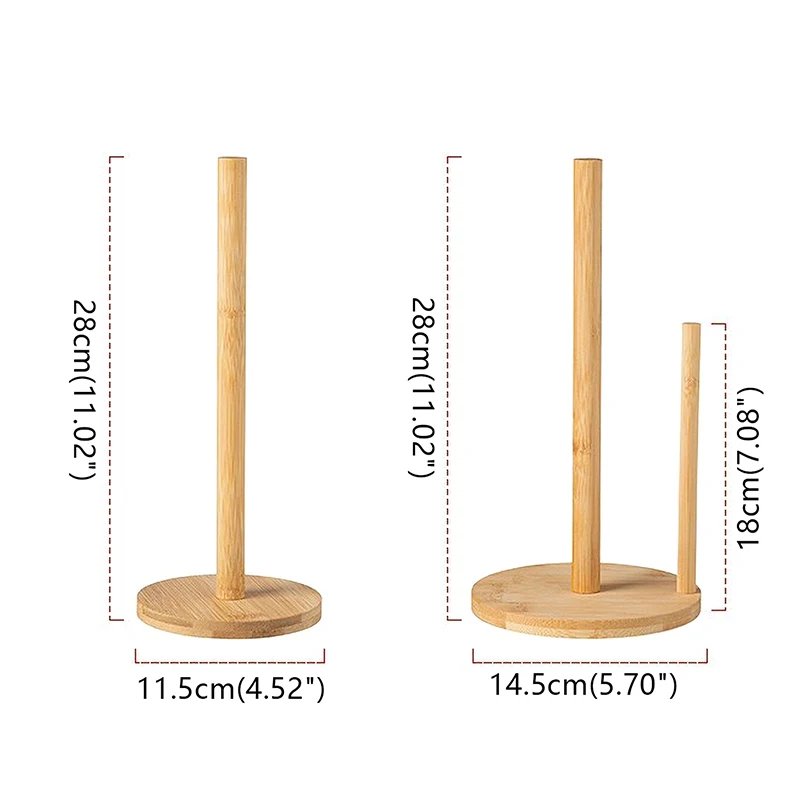 Kitchen Wooden Roll Paper Towel Holder Bathroom Tissue Vertical Stand Disposable Paper Pot Kitchen Toilet Storage Accessories