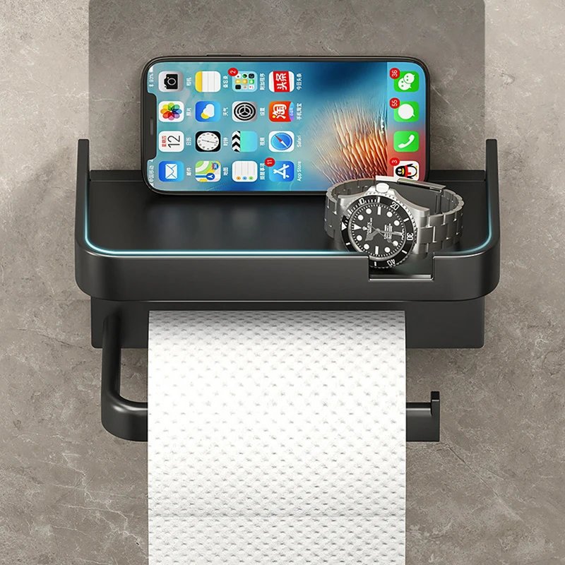 Toilet Paper Holder  Storage Rack Kitchen Towel Placement of seasoning bottles Bathroom Wall Roll of Paper Phone Storage