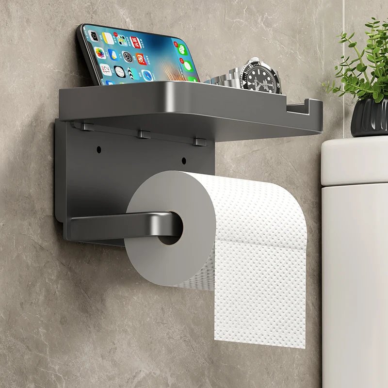 Toilet Paper Holder  Storage Rack Kitchen Towel Placement of seasoning bottles Bathroom Wall Roll of Paper Phone Storage