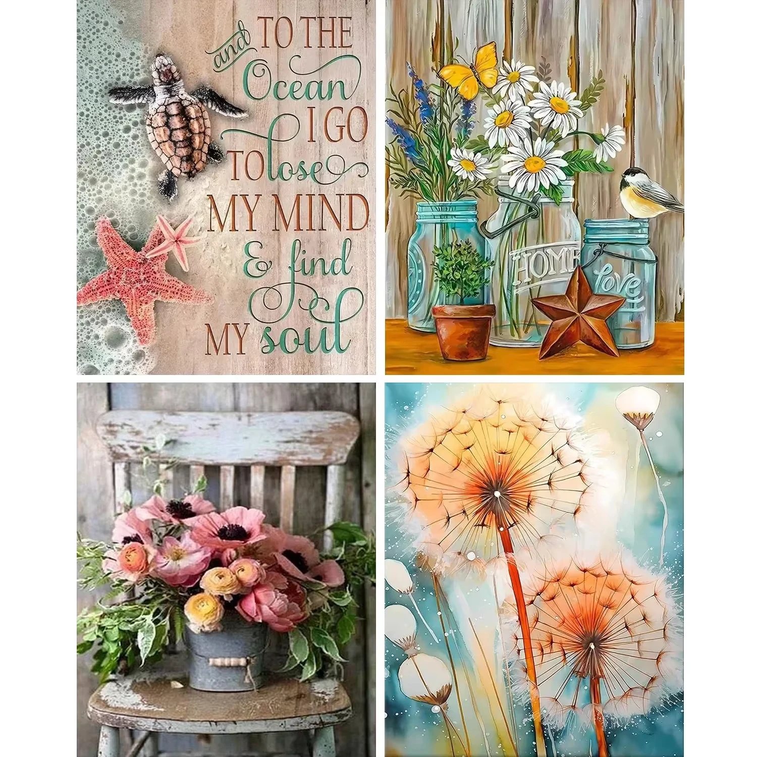 Paint by Numbers Kit for Adults Beginner on Canvas, Painting Kits for Adults, DIY Hobbies for Women, Frameelss