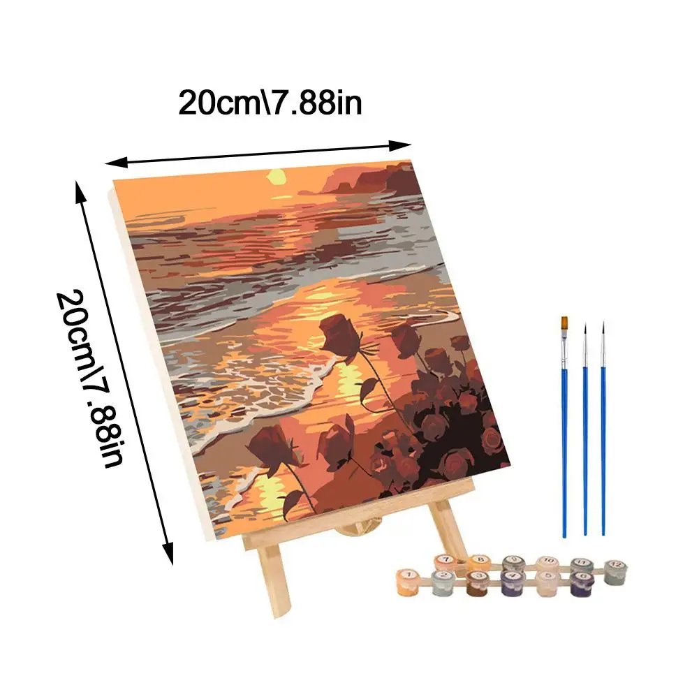 Frame Painting By Numbers Kits Abstract Sunset Landscape Modern Drawing Coloring By Numbers Acrylic Paint For Home Decor