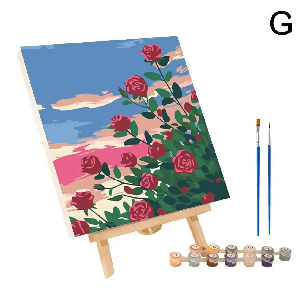 Frame Painting By Numbers Kits Abstract Sunset Landscape Modern Drawing Coloring By Numbers Acrylic Paint For Home Decor