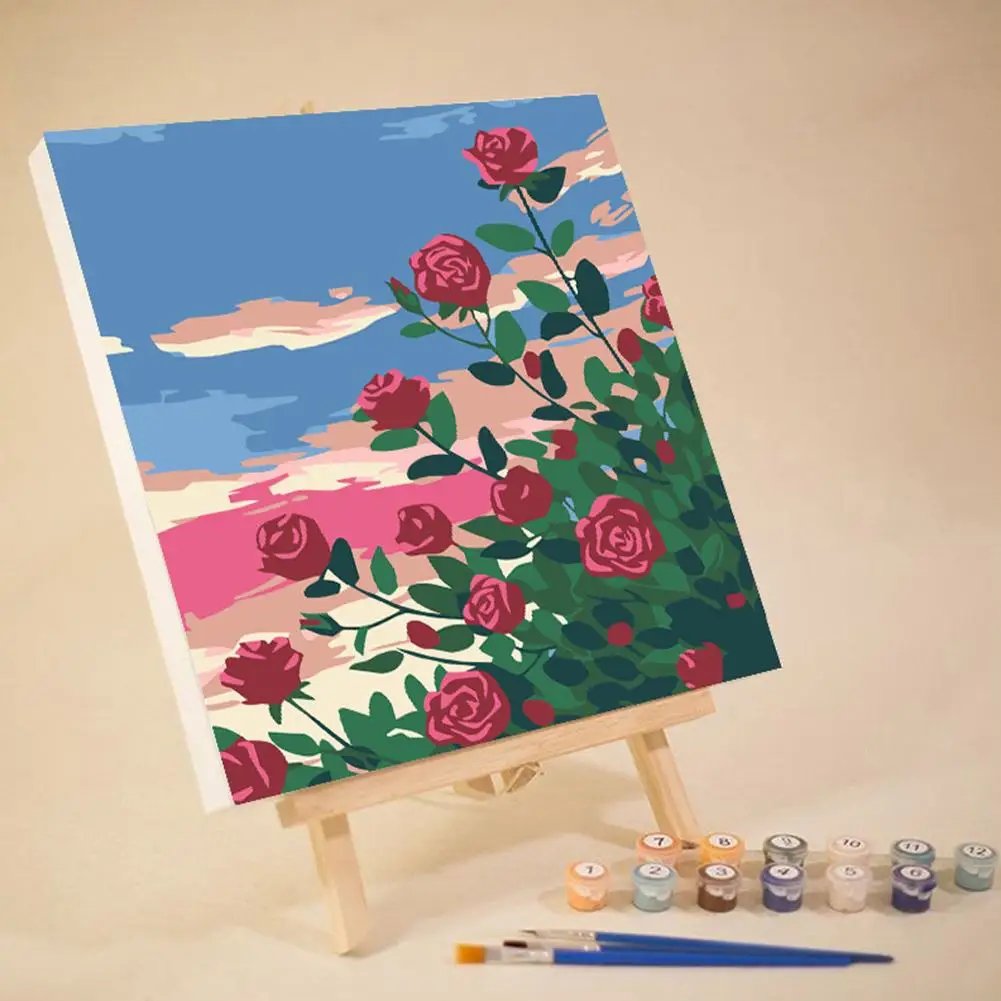 Frame Painting By Numbers Kits Abstract Sunset Landscape Modern Drawing Coloring By Numbers Acrylic Paint For Home Decor