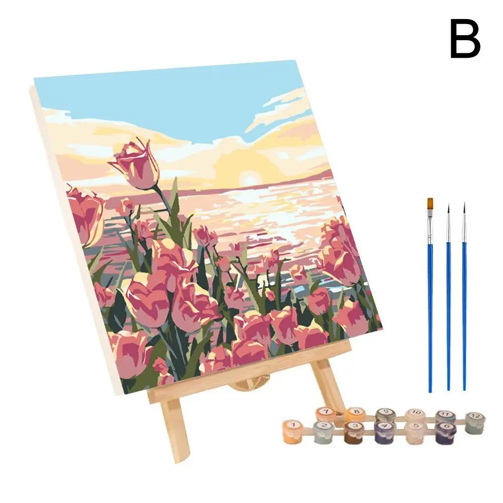 Frame Painting By Numbers Kits Abstract Sunset Landscape Modern Drawing Coloring By Numbers Acrylic Paint For Home Decor
