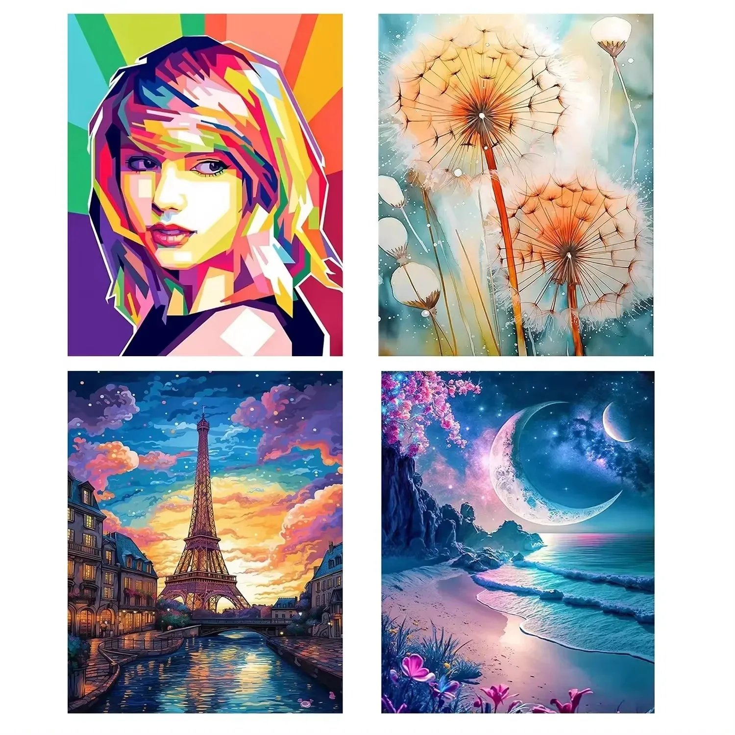 1pc Paint by Numbers Kit for Adults Beginner on Canvas, Painting Kits for Adults, DIY Hobbies for Women, Frameelss