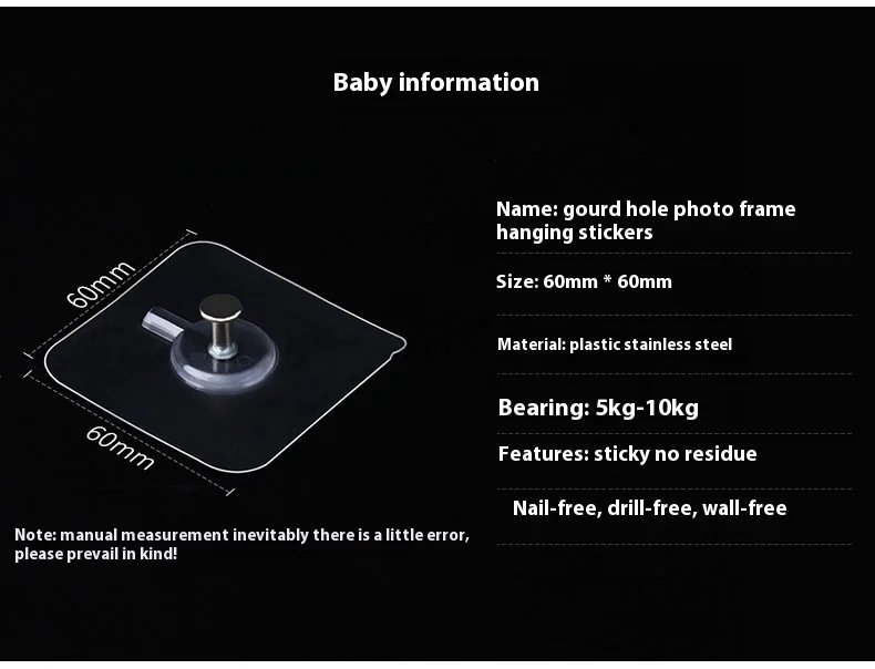 10PCS Photo Frame Hooks Storage Rack Screw Holders Door Hanger Self-Adhesive Multi-Function Gadgets Organizer Kitchen Accessorie