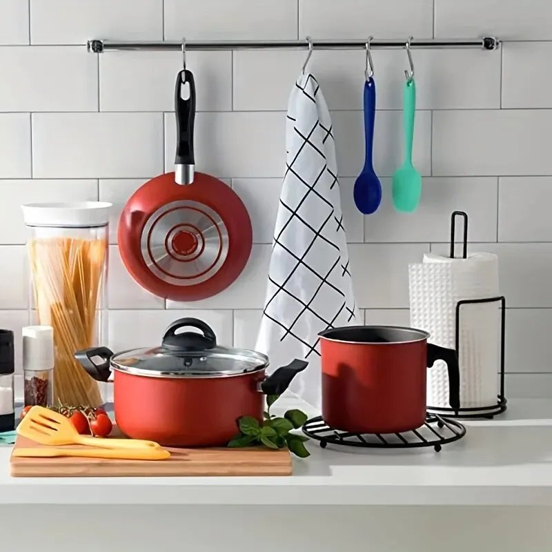 10pcs Stainless Steel S Shaped Hook Kitchen Bathroom Clothing Hooks Multi-functional Metal Hanging Hook