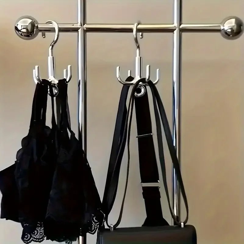 1Pc Multifunctional Rotating Clothes Hook, Punch Free 4-Claw Rotation Coat Hanger, Belt Organizer, Scarf Storage Rack, Wardrobe 1Pc Multifunctional Rotating Clothes Hook, Punch Free 4-Claw Rotation Coat Hanger, Belt Organizer, Scarf Storage Rack, Wardrobe