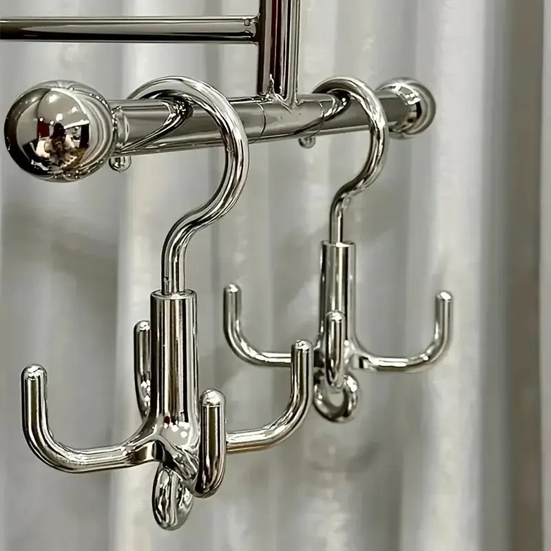 1Pc Multifunctional Rotating Clothes Hook, Punch Free 4-Claw Rotation Coat Hanger, Belt Organizer, Scarf Storage Rack, Wardrobe 1Pc Multifunctional Rotating Clothes Hook, Punch Free 4-Claw Rotation Coat Hanger, Belt Organizer, Scarf Storage Rack, Wardrobe