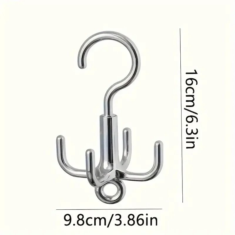 1Pc Multifunctional Rotating Clothes Hook, Punch Free 4-Claw Rotation Coat Hanger, Belt Organizer, Scarf Storage Rack, Wardrobe 1Pc Multifunctional Rotating Clothes Hook, Punch Free 4-Claw Rotation Coat Hanger, Belt Organizer, Scarf Storage Rack, Wardrobe