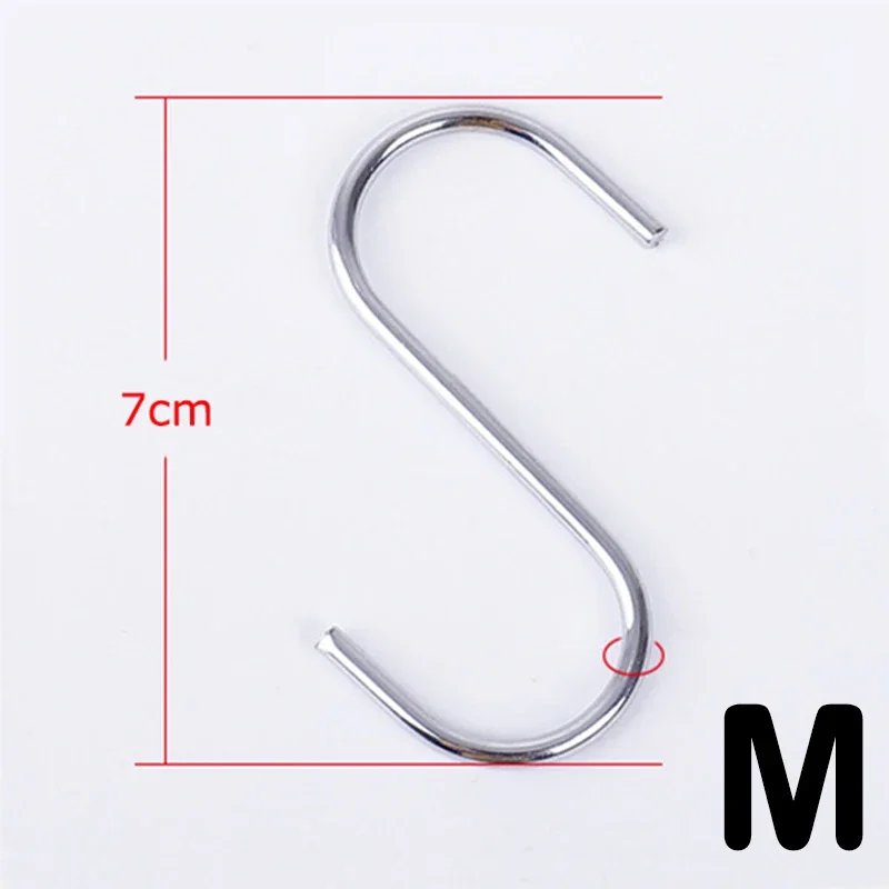 Stainless Steel S Hooks with Sharp Tip Utensil Meat Clothes Hanger Hanging Hooks for Butcher Shop Kitchen Baking Tools