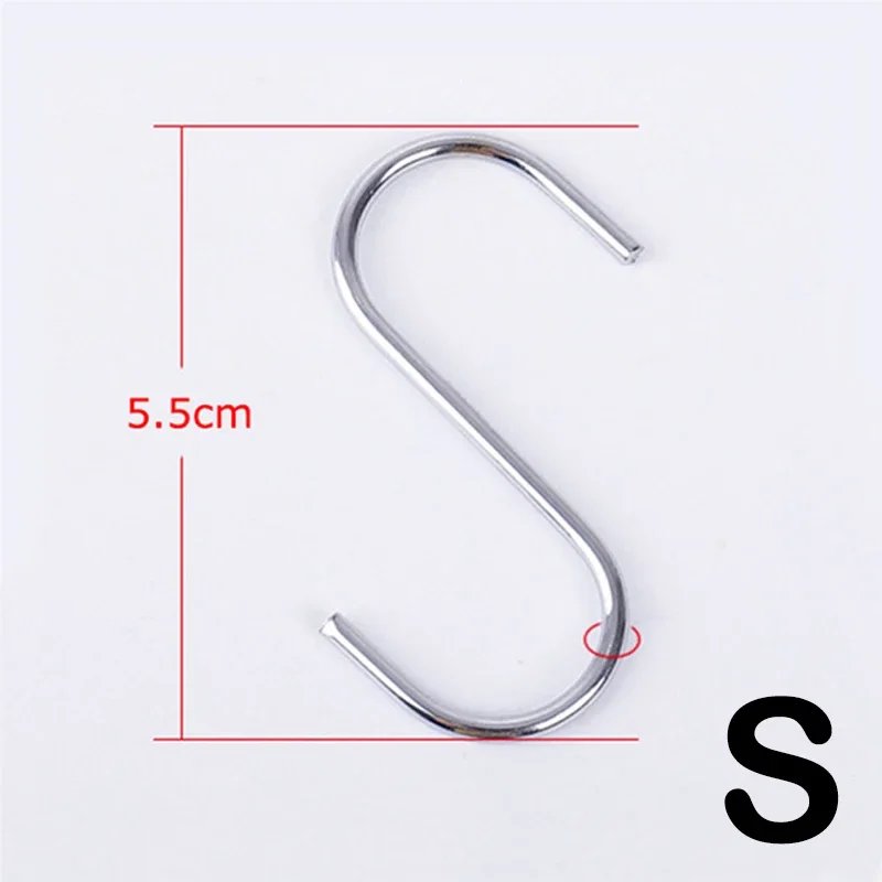 Stainless Steel S Hooks with Sharp Tip Utensil Meat Clothes Hanger Hanging Hooks for Butcher Shop Kitchen Baking Tools
