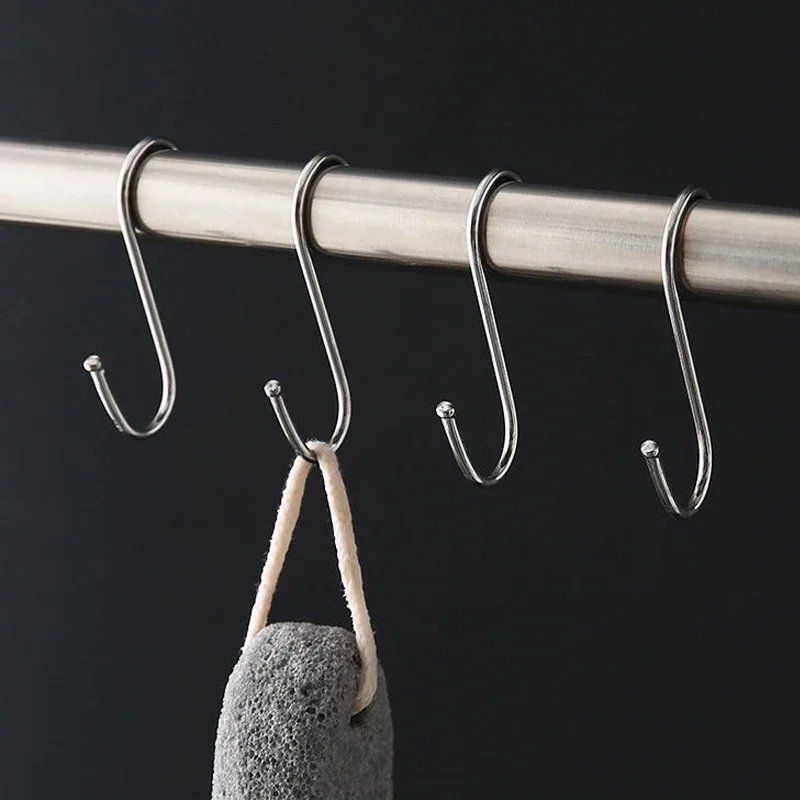 Stainless Steel S Hooks with Sharp Tip Utensil Meat Clothes Hanger Hanging Hooks for Butcher Shop Kitchen Baking Tools