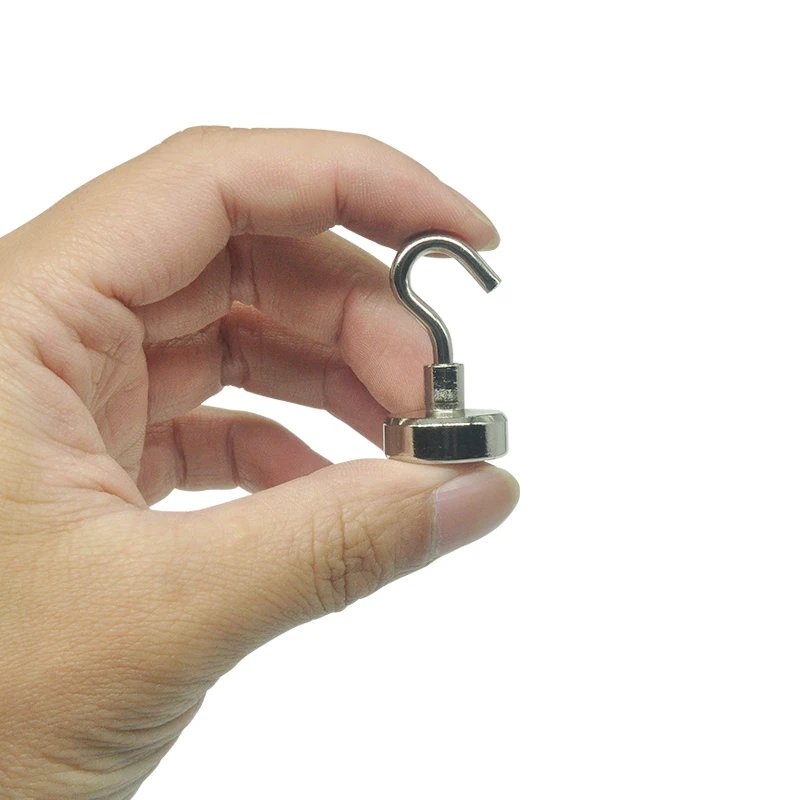 8PCS Strong Neodymium Magnetic Hook Sucker Metal 12kg 5Pounds Diameter 20mm Magnets Quick Hook Shelf Ring For Home Kitchen