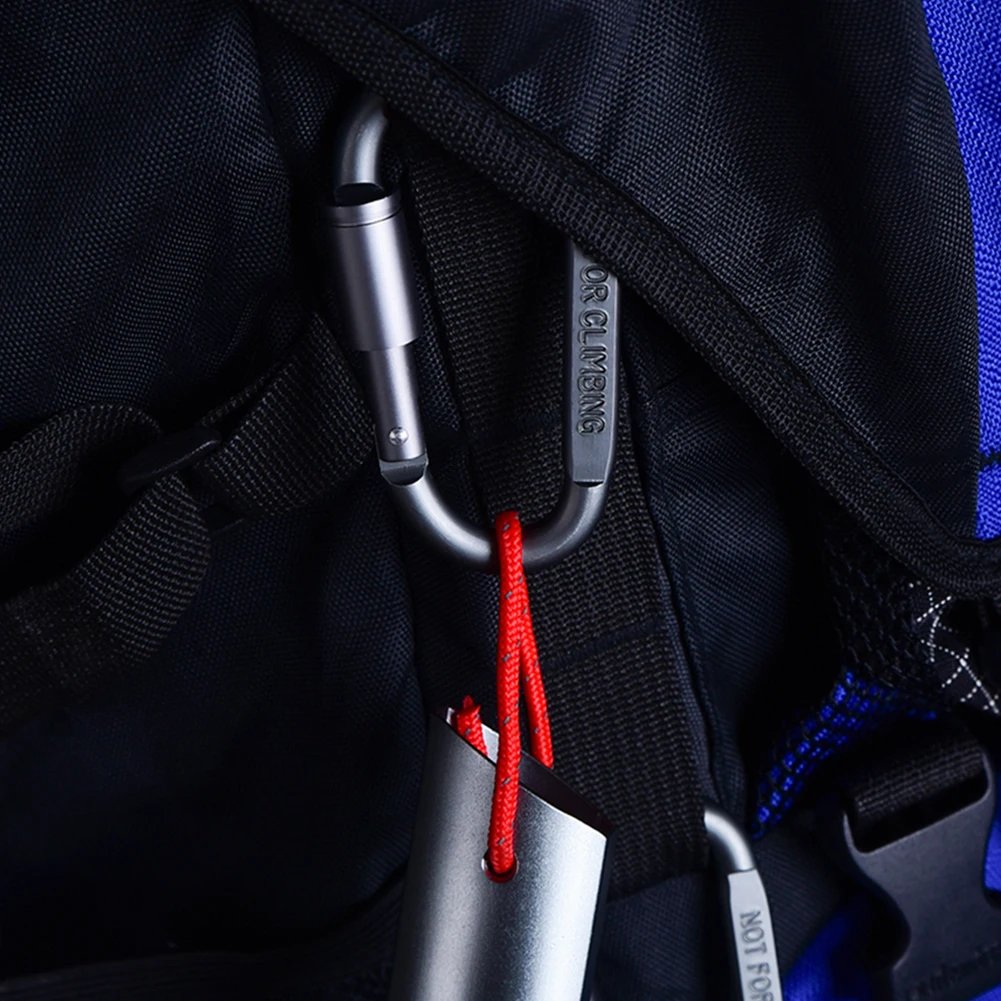 2pcs Mountaineering Caving Rock Climbing Carabiner D-ring Safety Carabiner Travel Outdoor Survival Aluminum Alloy Hook Buckle