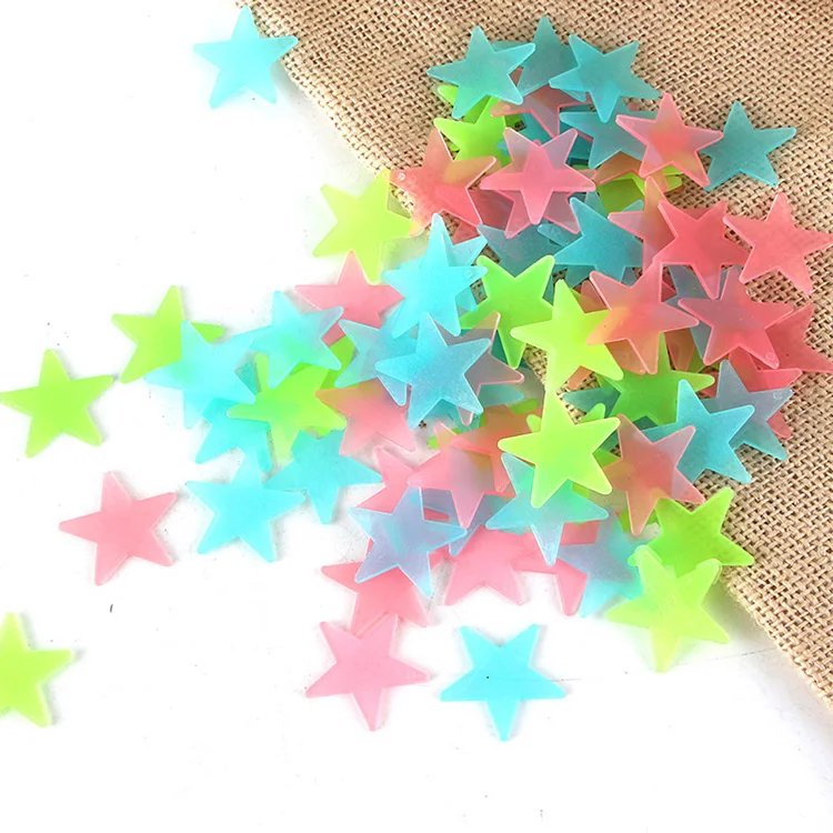 100Pcs/Set Stars Luminous Wall Stickers Glow In The Dark For Kids Baby Room Decoration Decals Colorful Star Home DIY Decor Mural 100Pcs/Set Stars Luminous Wall Stickers Glow In The Dark For Kids Baby Room Decoration Decals Colorful Star Home DIY Decor Mural