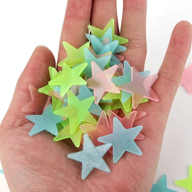 100Pcs/Set Stars Luminous Wall Stickers Glow In The Dark For Kids Baby Room Decoration Decals Colorful Star Home DIY Decor Mural 100Pcs/Set Stars Luminous Wall Stickers Glow In The Dark For Kids Baby Room Decoration Decals Colorful Star Home DIY Decor Mural
