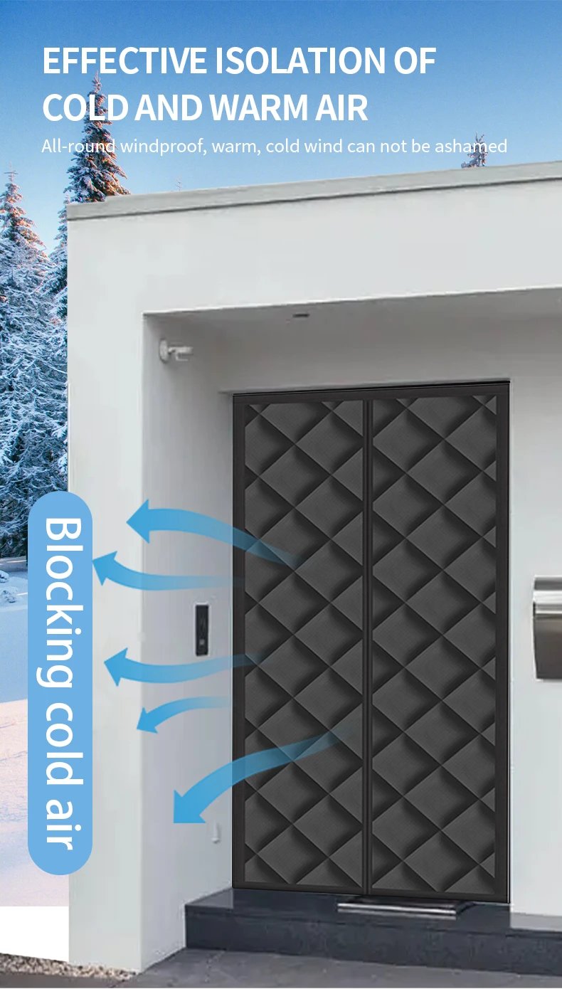 Winter Windproof Door Curtain for Doorways Thermal Insulation Thick Self Absorbing Anti Cold Air Cotton Front Curtain Bedroom